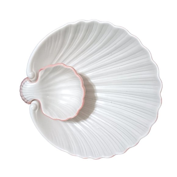 Fitz & Floyd Shell Chip & Dip Bowl scalloped bowl 11 inches - Picture 2 of 6